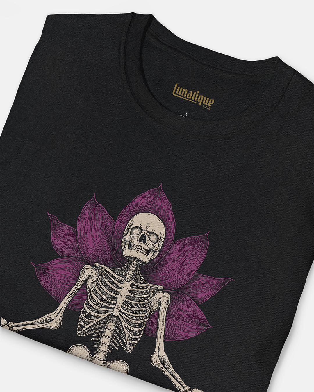 Meditating Skeleton w Lotus T-Shirt
