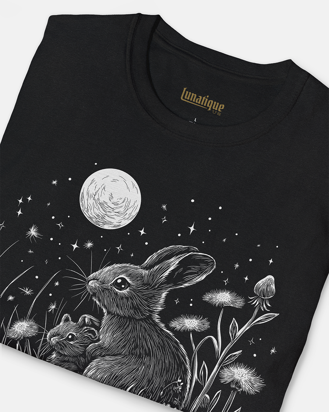 Nocturnal Rabbit Mother and Kit T-Shirt