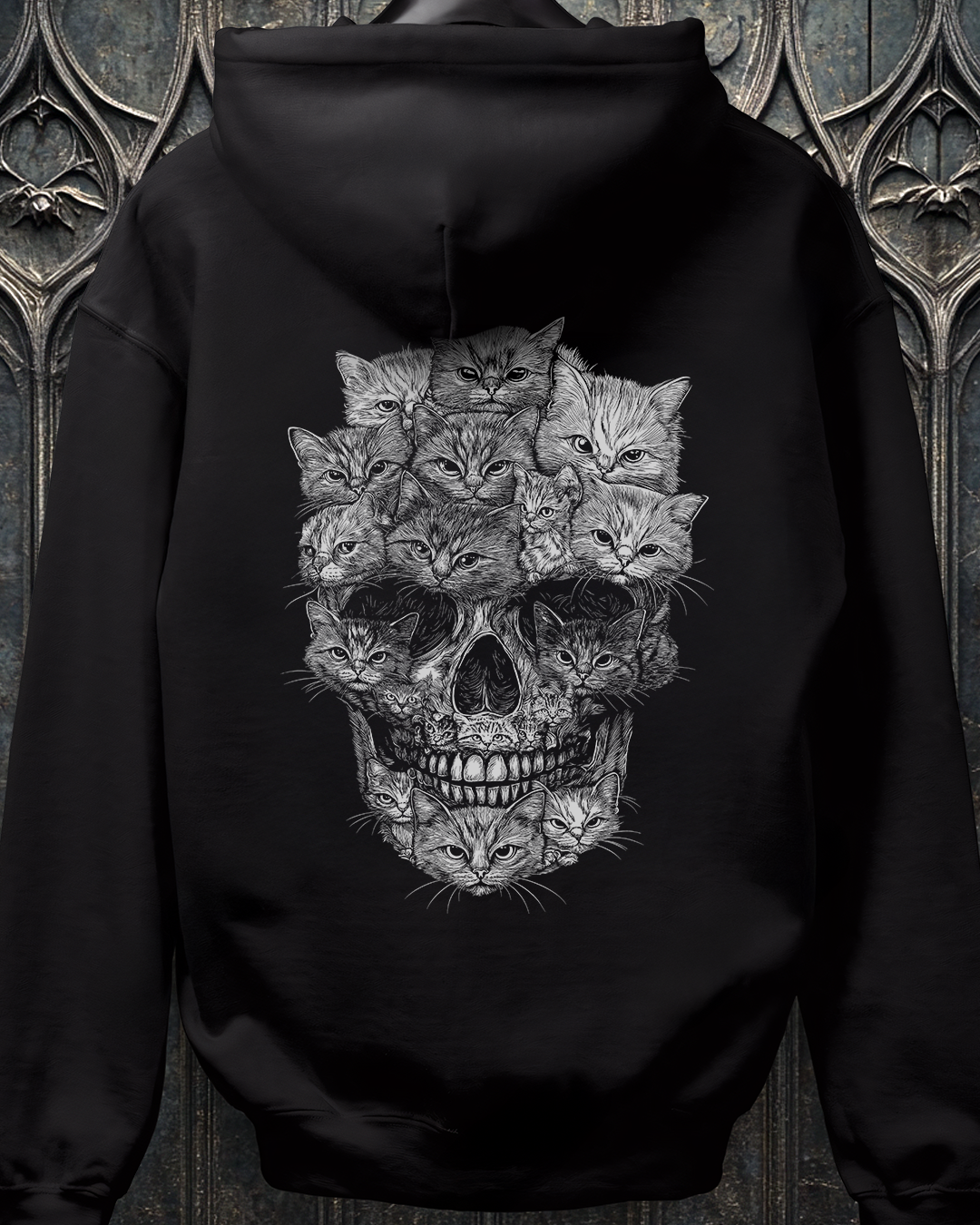 A Skull But It's Cats Zip-Up Hoodie (2 Sided)