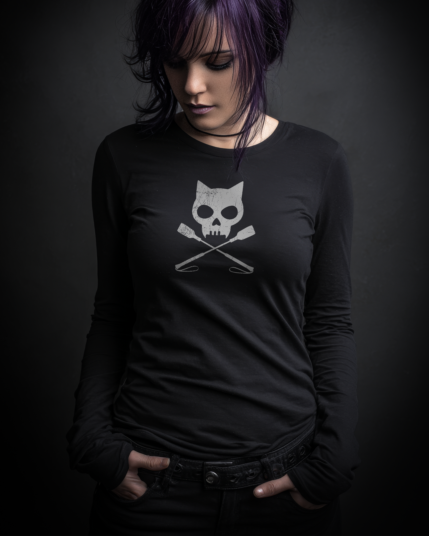 Dominatrix Kitty Long Sleeve Unisex T-Shirt