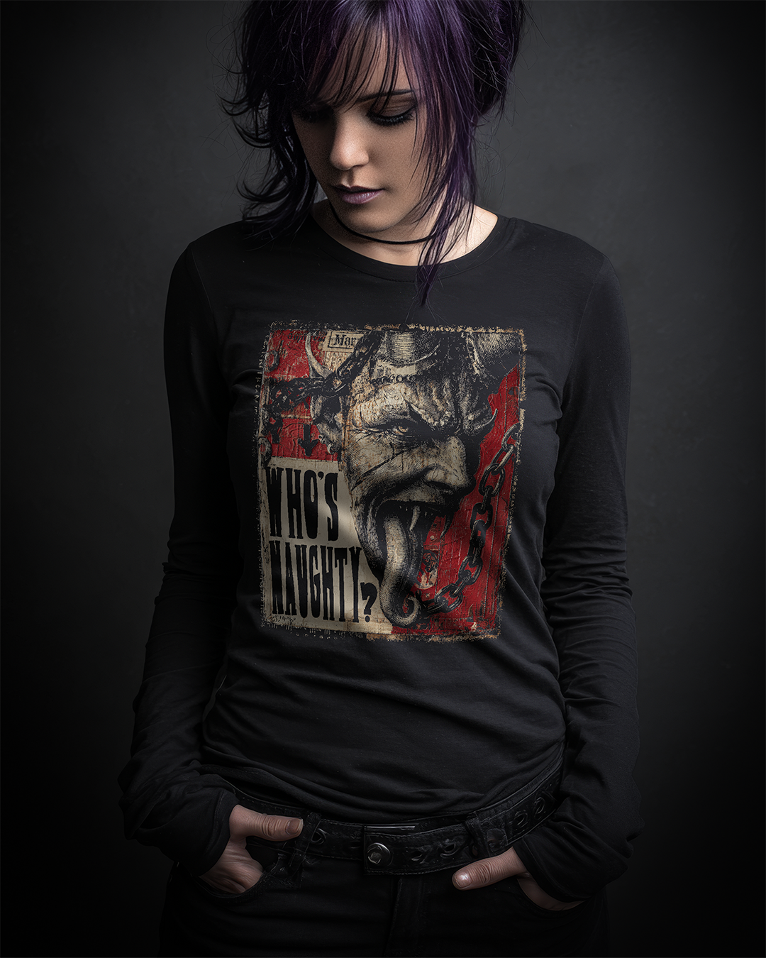 Who's Naughty? Long Sleeve T-Shirt