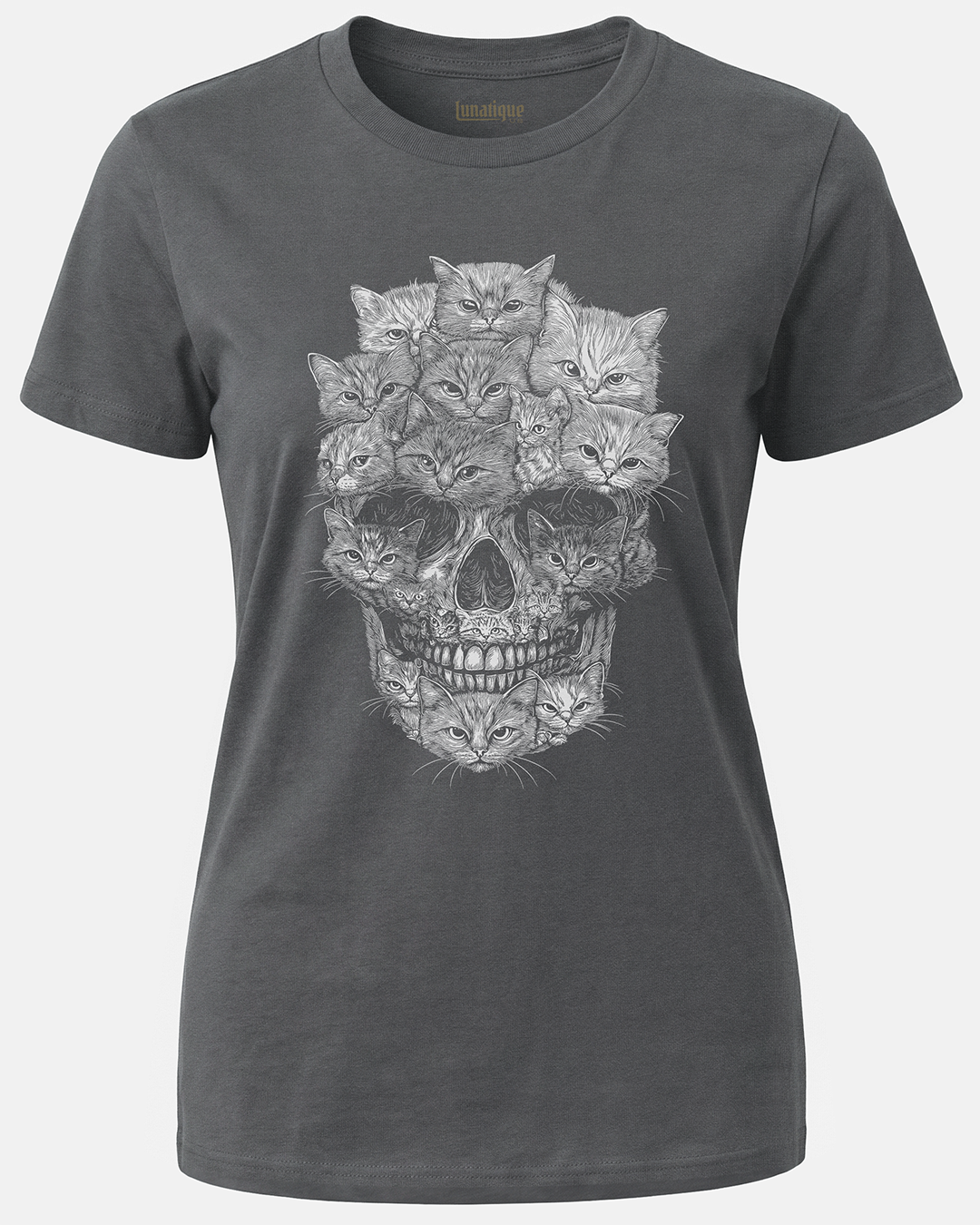 A Skull But It's Cats Women's Cut T‑Shirt