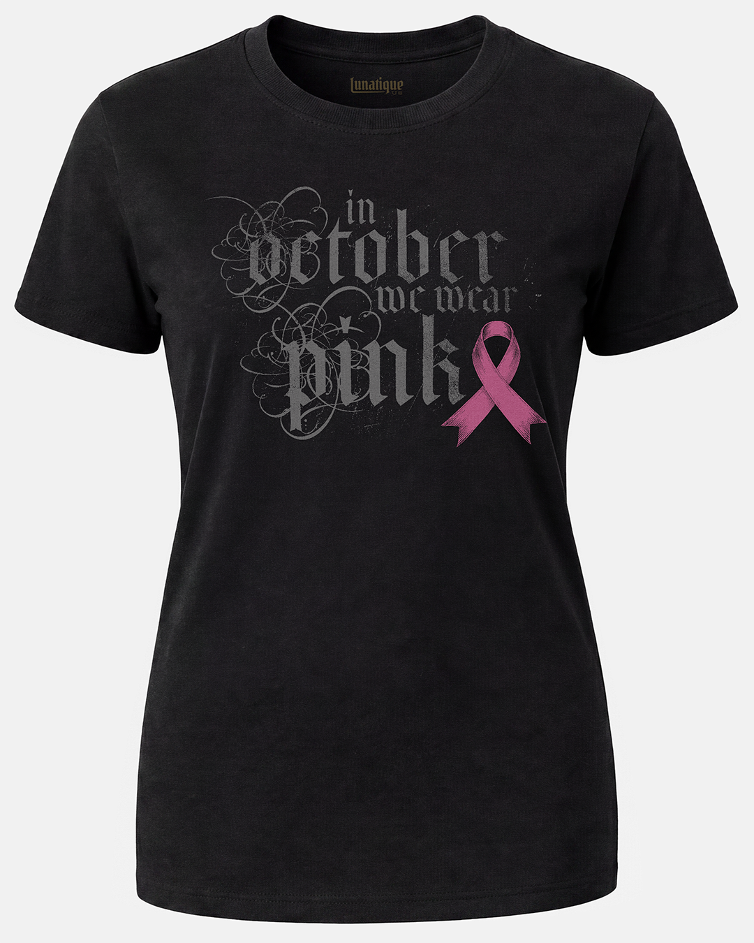Pink October Text Version Women's Cut T‑Shirt