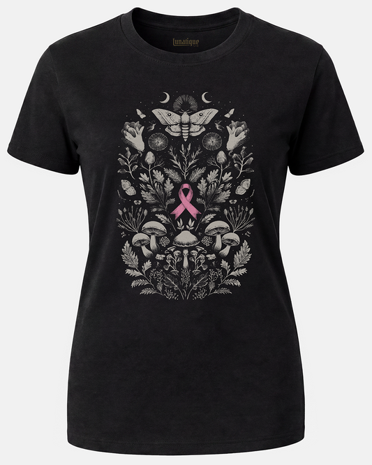 Pink-n-Gray Cottagecore Women's Cut T‑Shirt