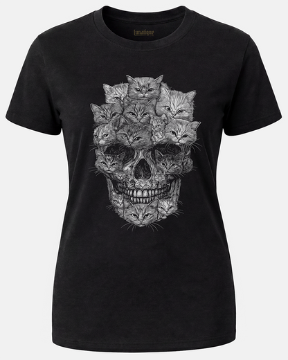 A Skull But It's Cats Women's Cut T‑Shirt