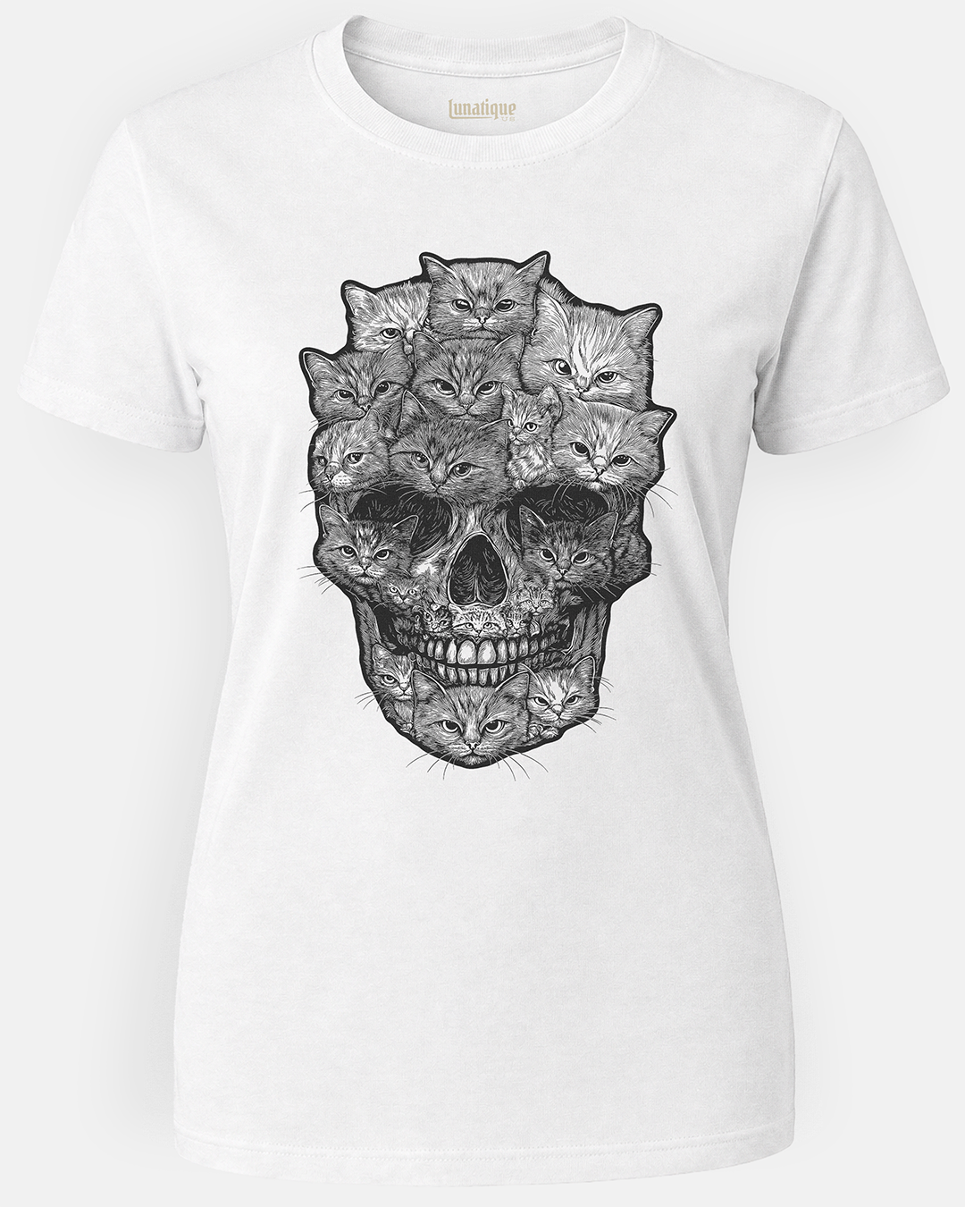 A Skull But It's Cats Women's Cut T‑Shirt