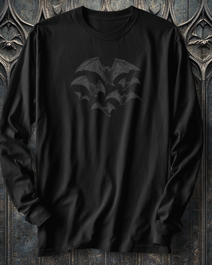 Bats in Gray Long Sleeve T-Shirt