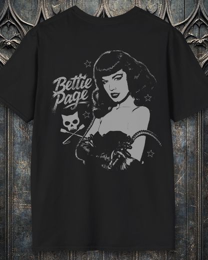 Bettie Page Dominatrix 2 Sided T-Shirt