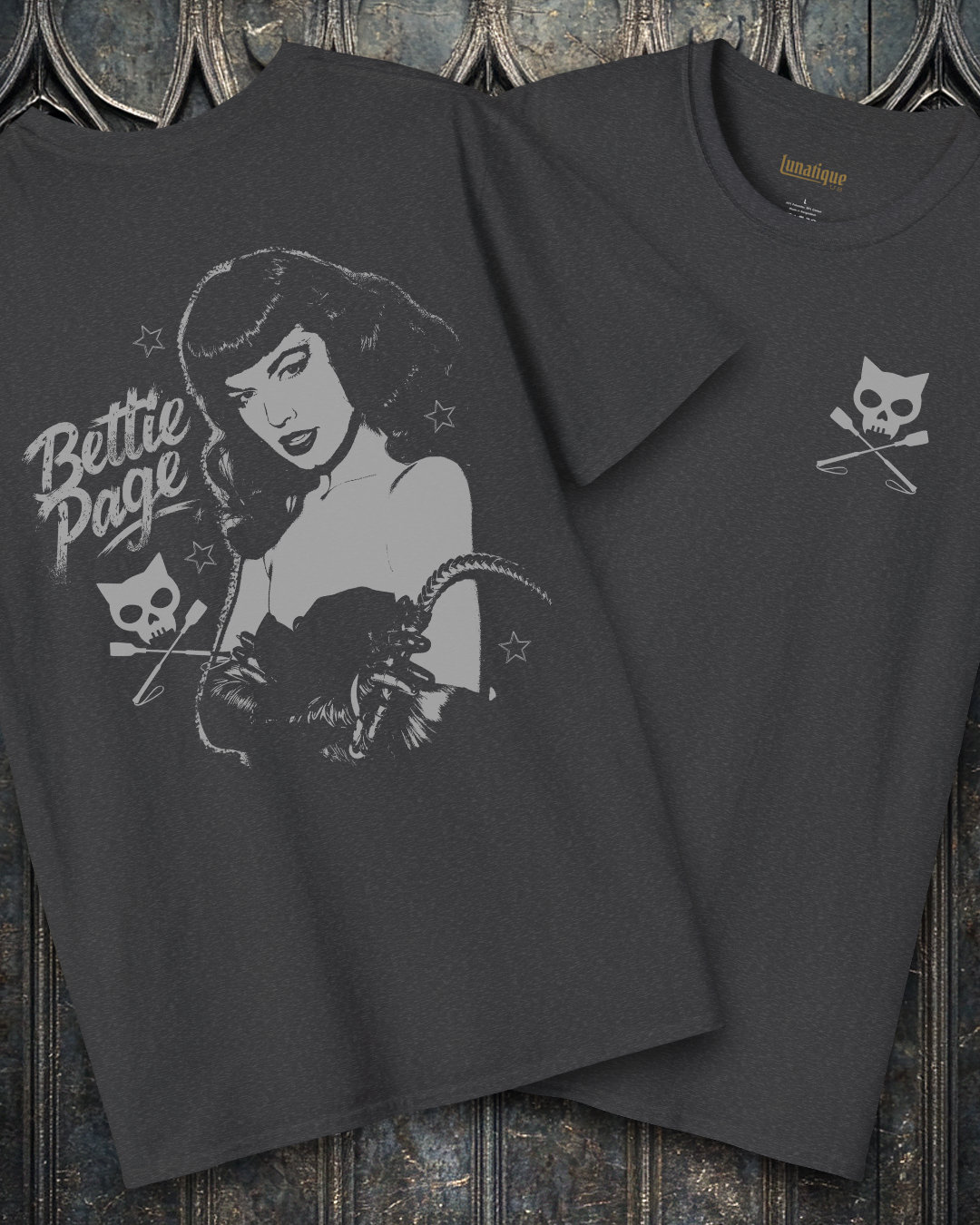 Bettie Page Dominatrix 2 Sided T-Shirt