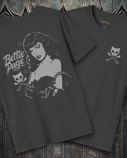 Bettie Page Dominatrix 2 Sided T-Shirt