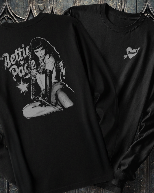 Bettie Page 2 Sided Long Sleeve T-Shirt