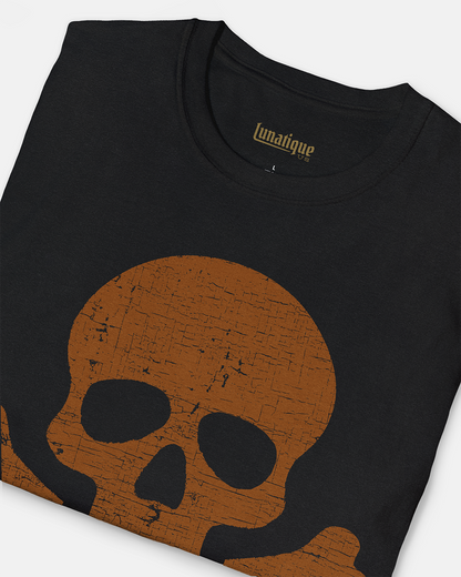 Skull and Crossebones (Orange) Unisex T-Shirt