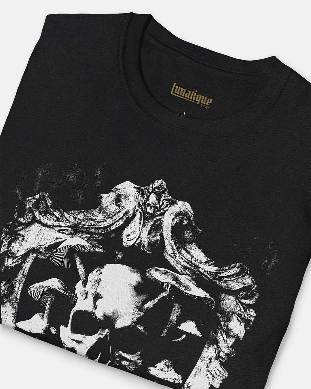Skull with Mushrooms Crest T-Shirt