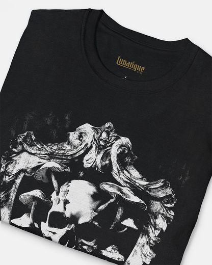 Skull with Mushrooms Crest T-Shirt