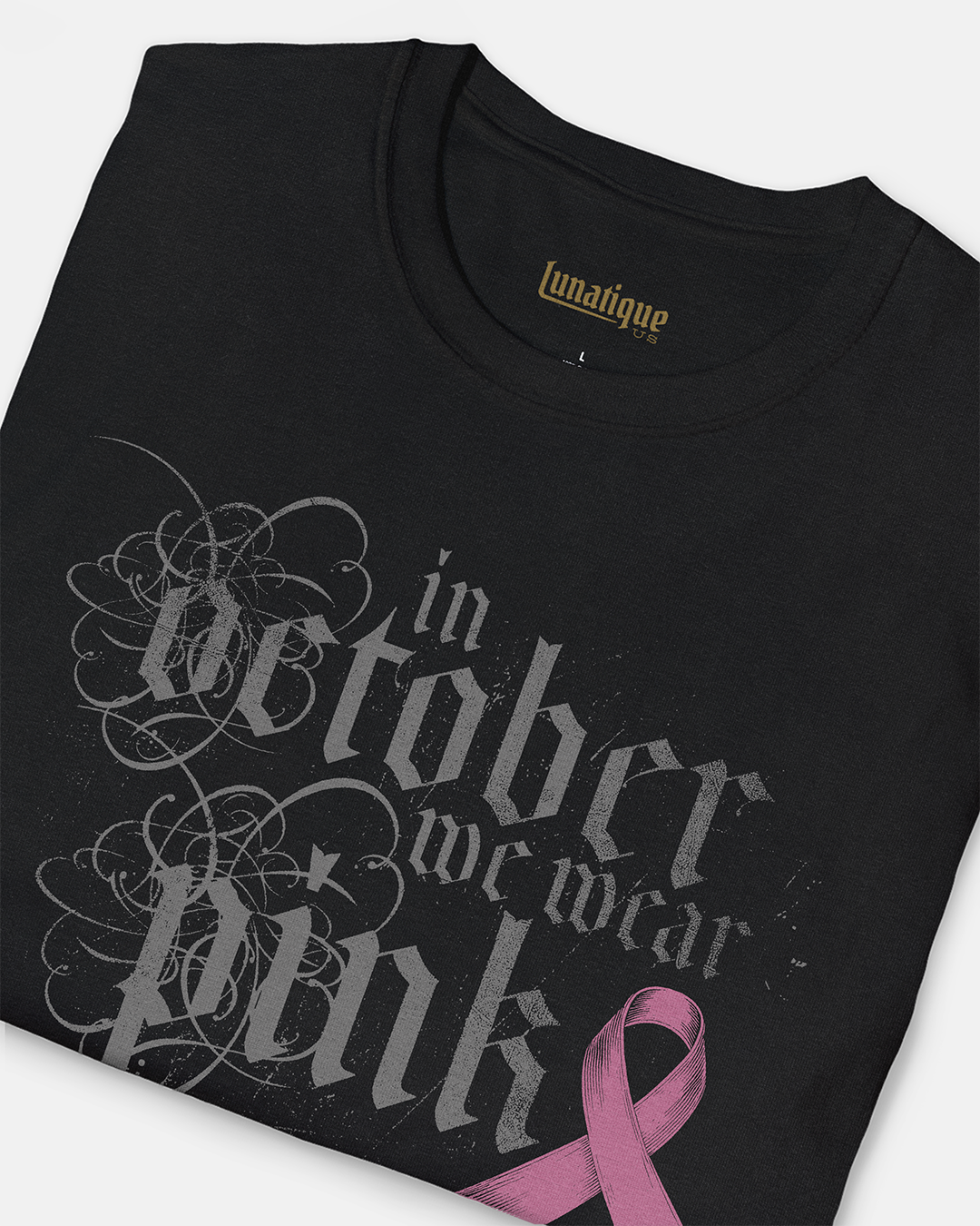 Pink October Text Version Women's Cut T‑Shirt