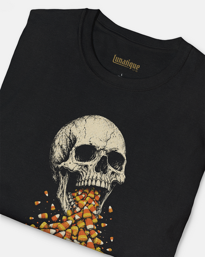 Skull Barfing Candy Corn Unisex T-Shirt