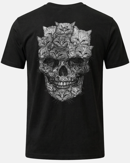 A Skull But It's Cats 2 Sided T-Shirt