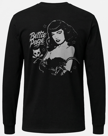 Bettie Page Dominatrix 2 Sided Long Sleeve T-Shirt
