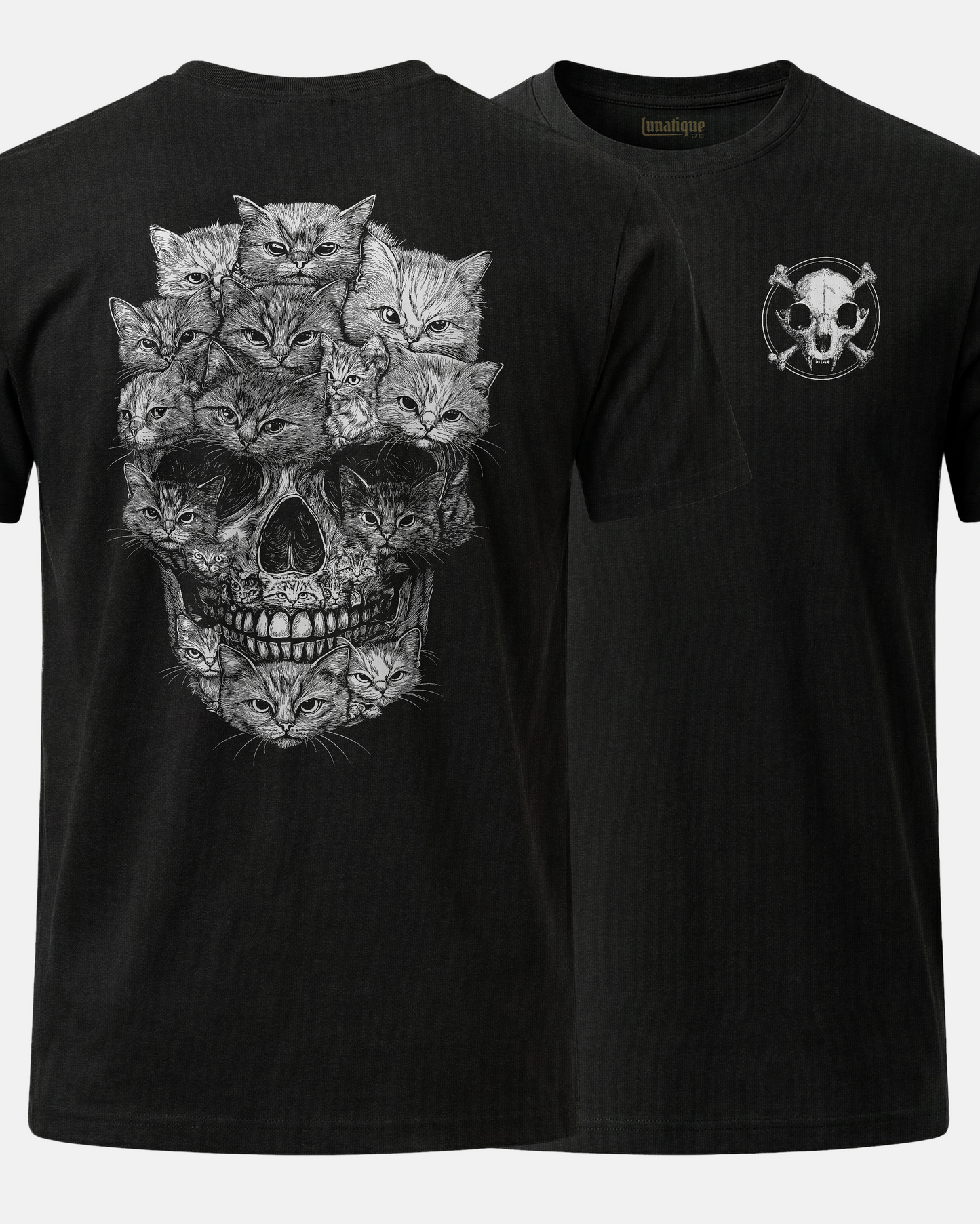A Skull But It's Cats 2 Sided T-Shirt