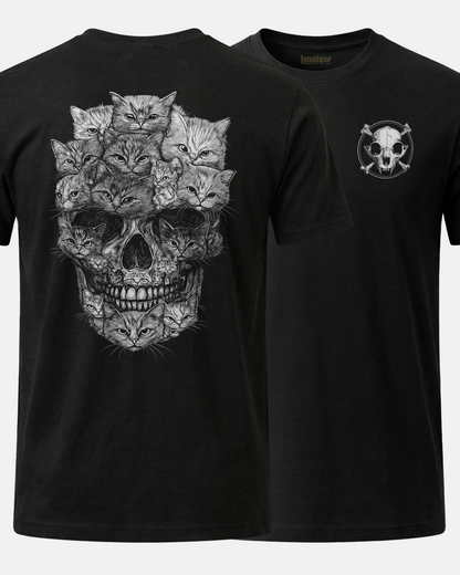 A Skull But It's Cats 2 Sided T-Shirt