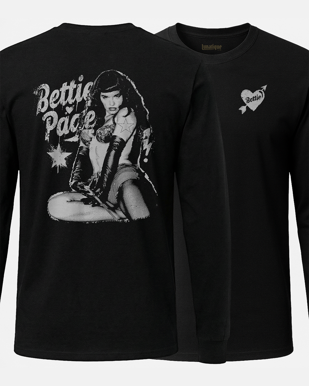 Bettie Page 2 Sided Long Sleeve T-Shirt