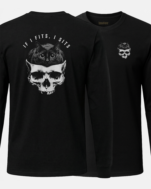 If I fits, I sits 2 Sided Long Sleeve T-Shirt