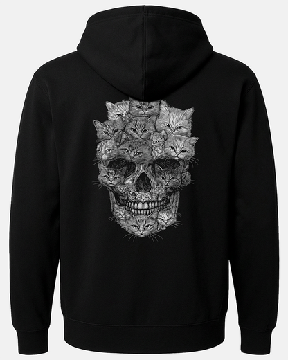 A Skull But It's Cats Zip-Up Hoodie (2 Sided)