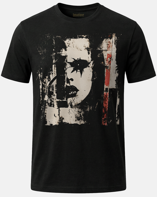 Woman in extreme grunge style T-Shirt