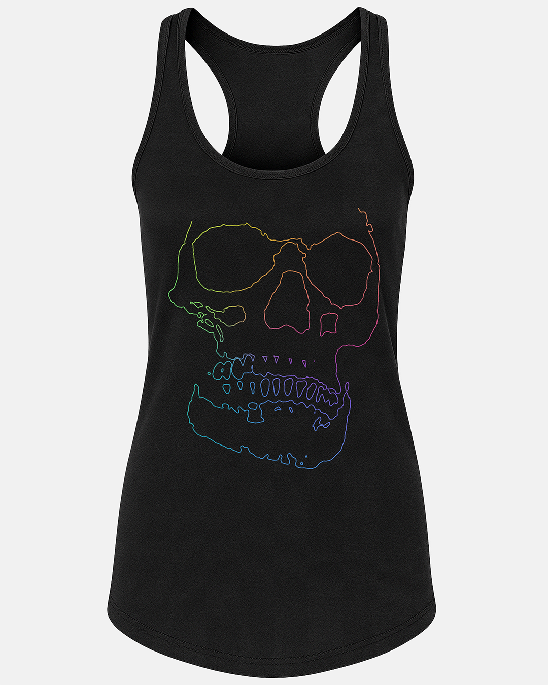 Rainbow Line Skull Women's Tank
