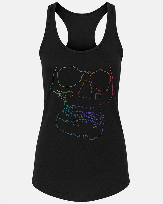 Rainbow Line Skull Women's Tank