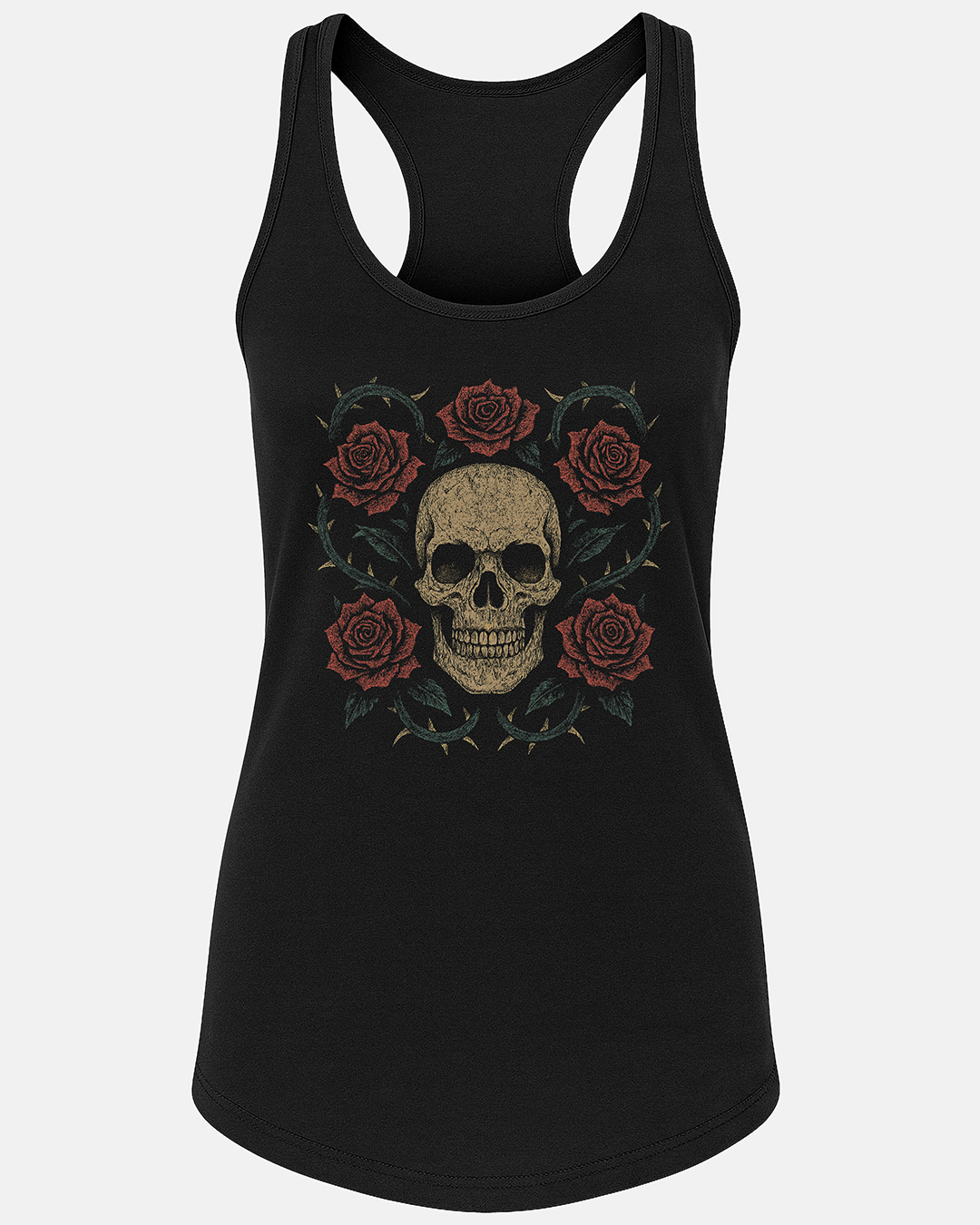 Skull With Roses Women's Tank