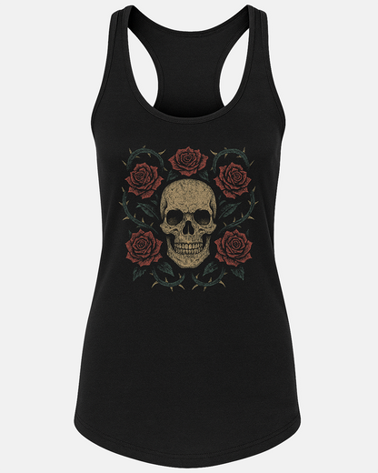 Skull With Roses Women's Tank