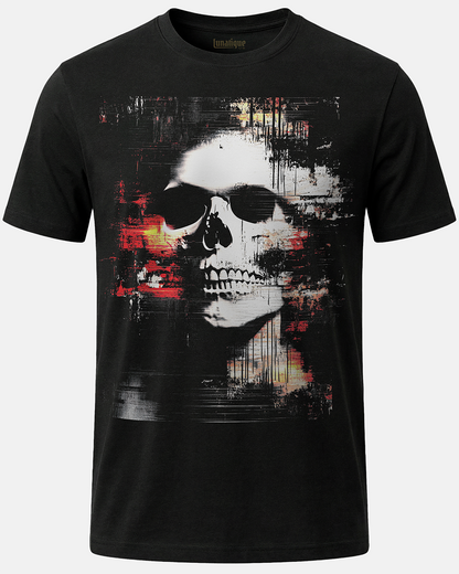 Skull in Grunge Style T-Shirt