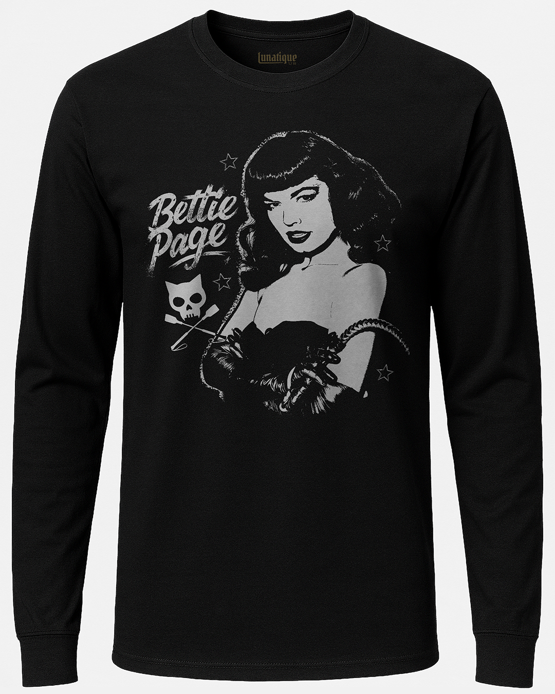 Bettie Page Dominatrix Long Sleeve T-Shirt