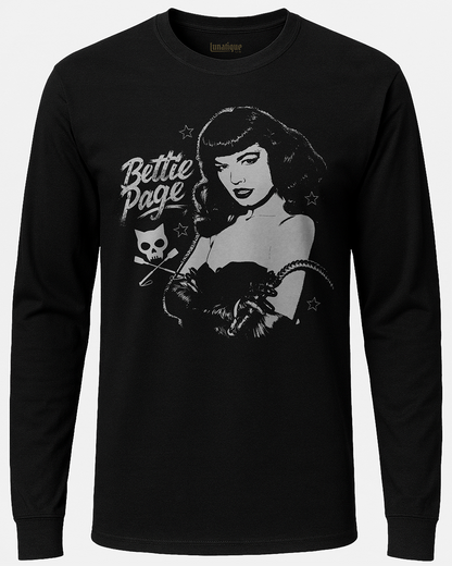 Bettie Page Dominatrix Long Sleeve T-Shirt