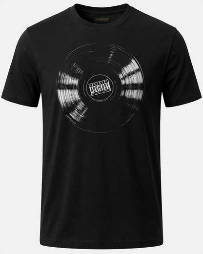 Vinyl Record with Parental Advisory T-Shirt
