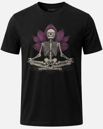 Meditating Skeleton w Lotus T-Shirt