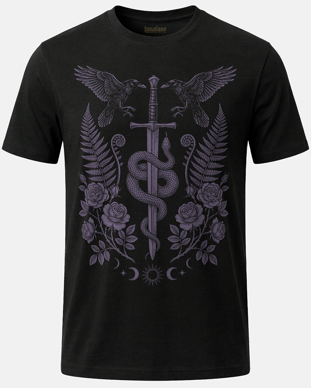 Sword Serpent and Ravens in Purple T-Shirt