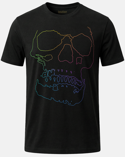 Rainbow Line Skull Unisex T-Shirt