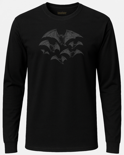 Bats in Gray Long Sleeve T-Shirt