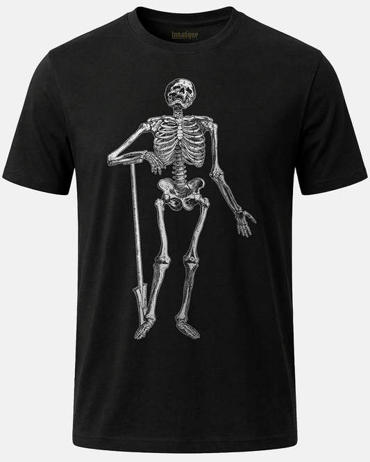 Skeleton Leaning on a Spade T-Shirt