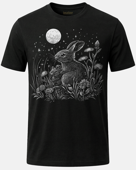 Nocturnal Rabbit Mother and Kit T-Shirt