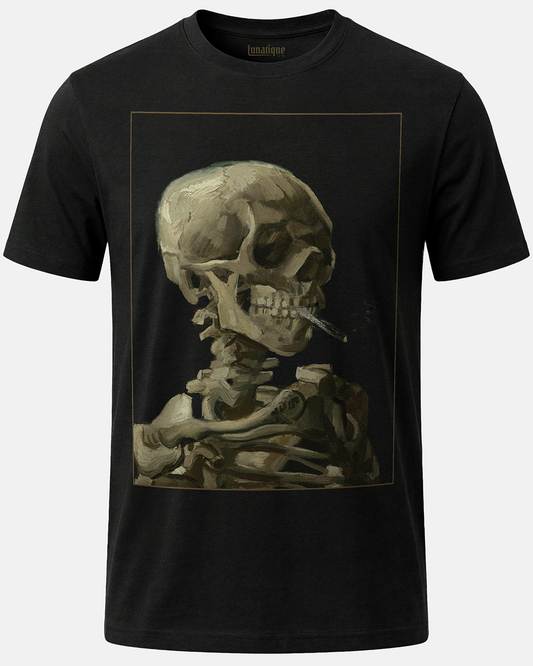 Van Gogh Skeleton with cigarette T-Shirt