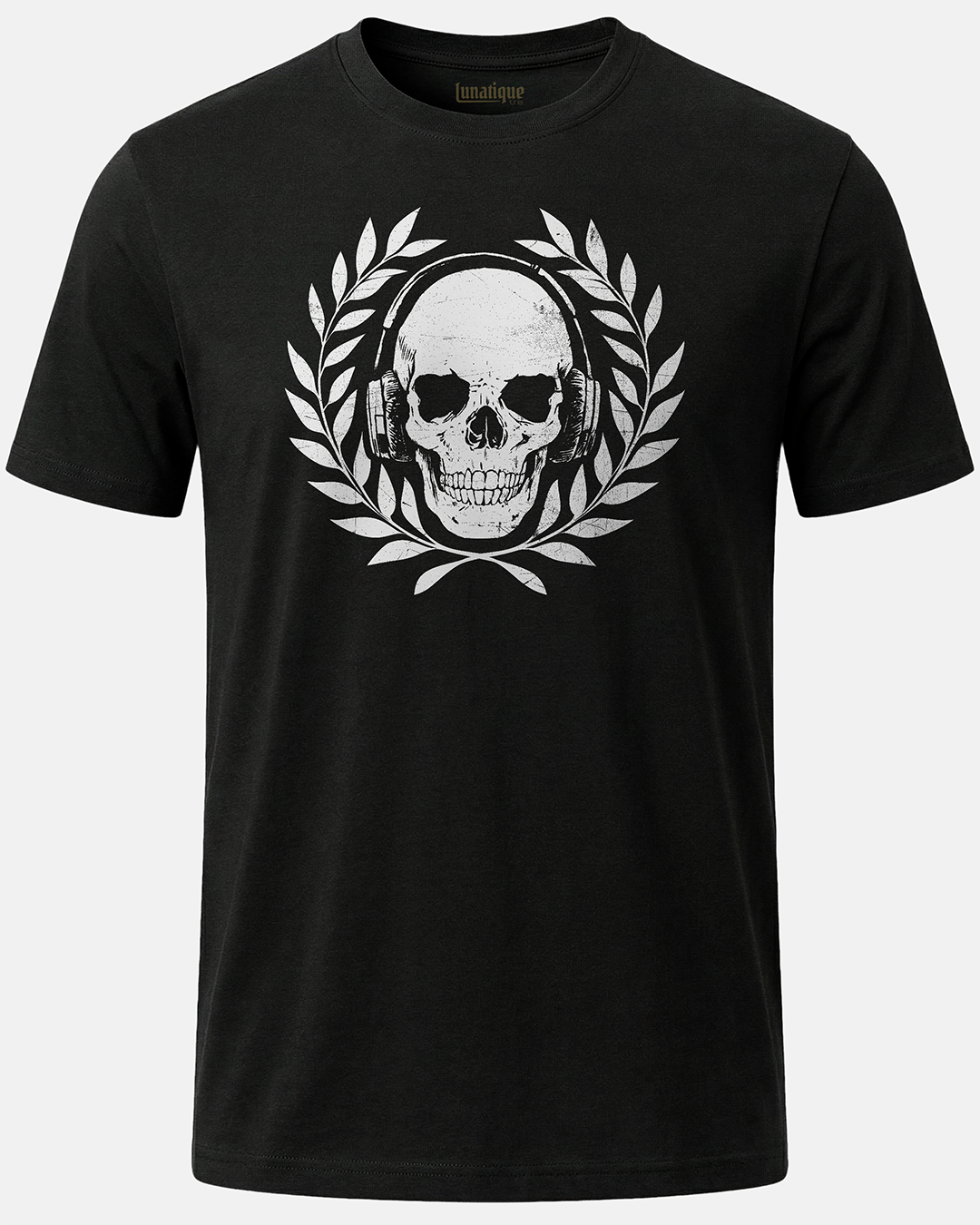 Skull with Headphones and Laurel T-Shirt
