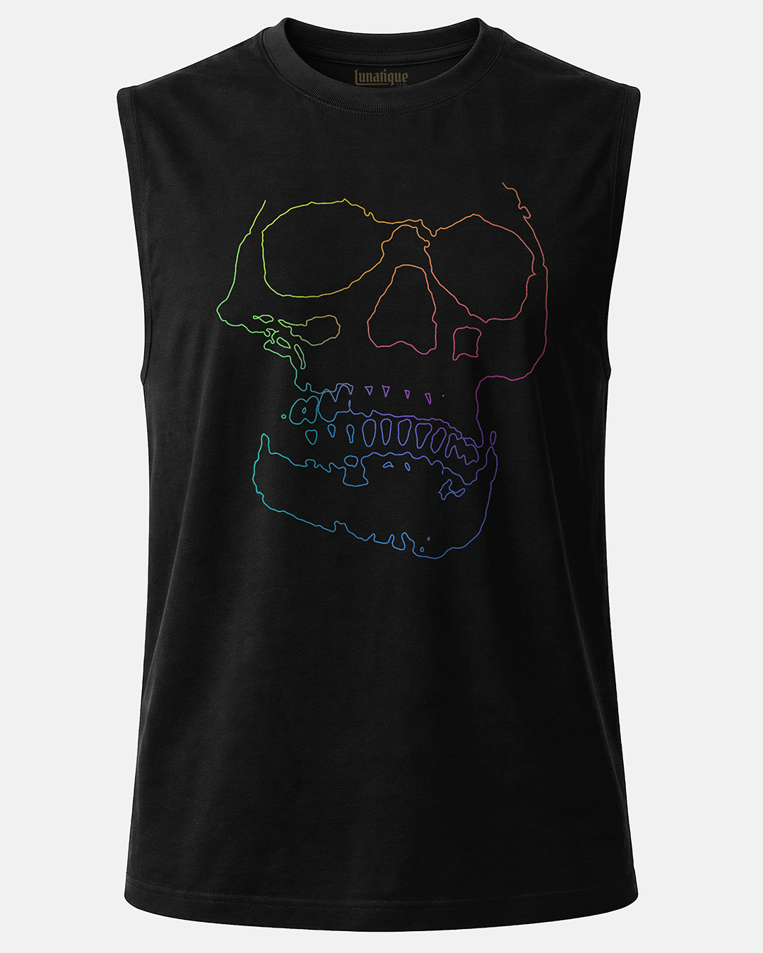 Rainbow Line Skull Unisex Muscle Tank