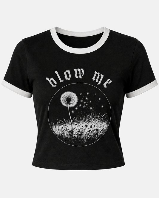 Blow Me Women's Ringer Baby Tee