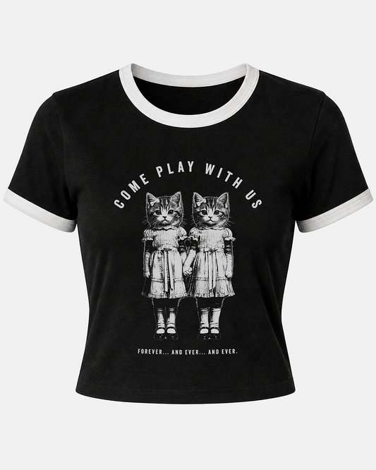Come Play With Us Women's Ringer Baby Tee