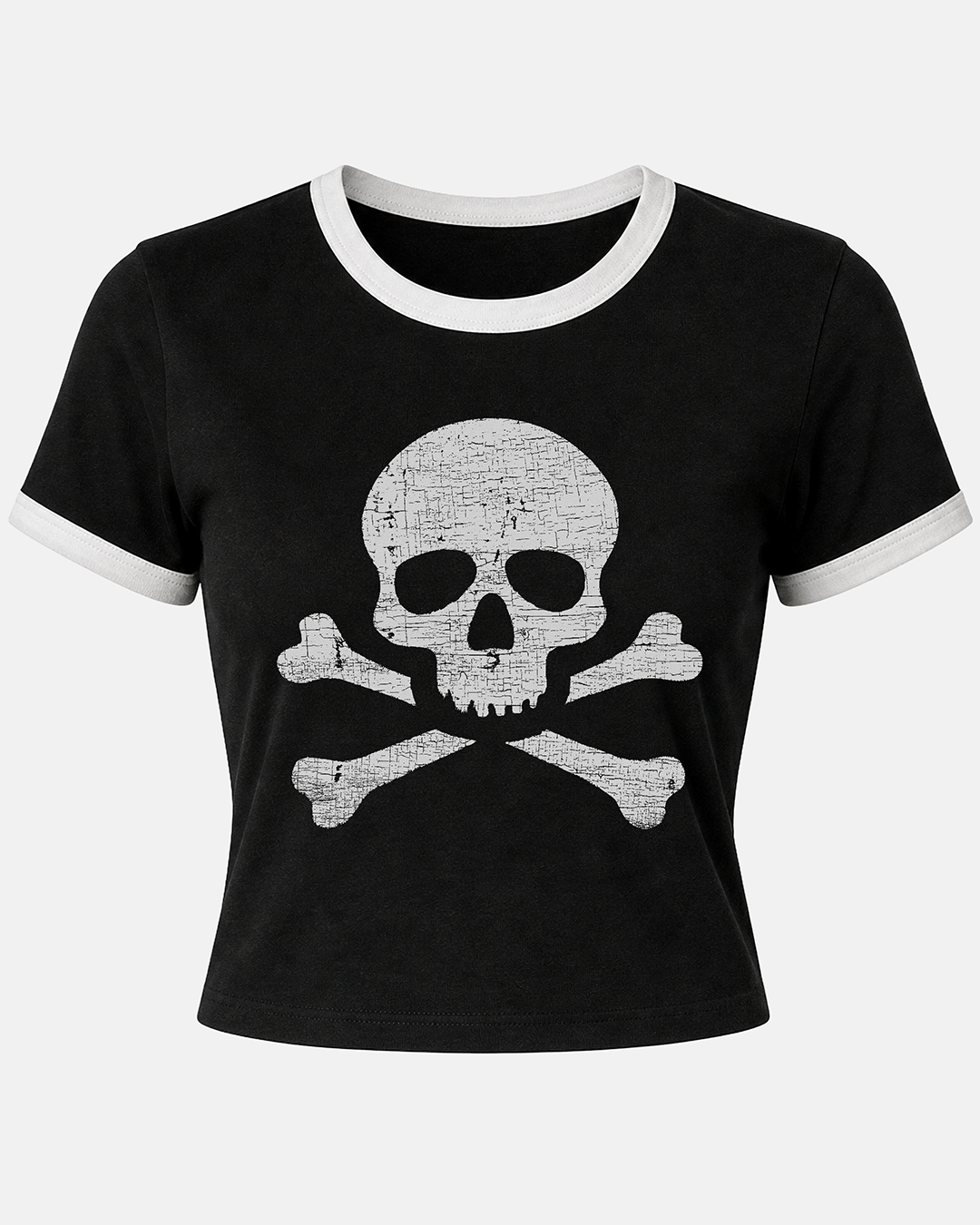 Skull and Crossbones Women's Ringer Baby Tee