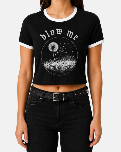 Blow Me Women's Ringer Baby Tee