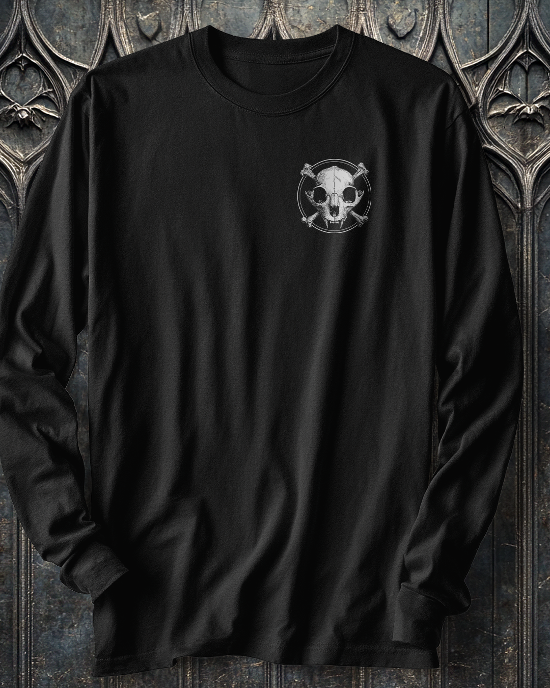A Skull But It's Cats  2 Sided Long Sleeve T-Shirt